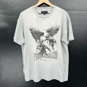 Purple Brand inside out textured t-shirt heather gray tee shirt top L Men's